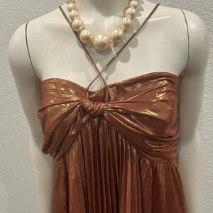 Elegant Metallic Bronze Dress by Anthropology